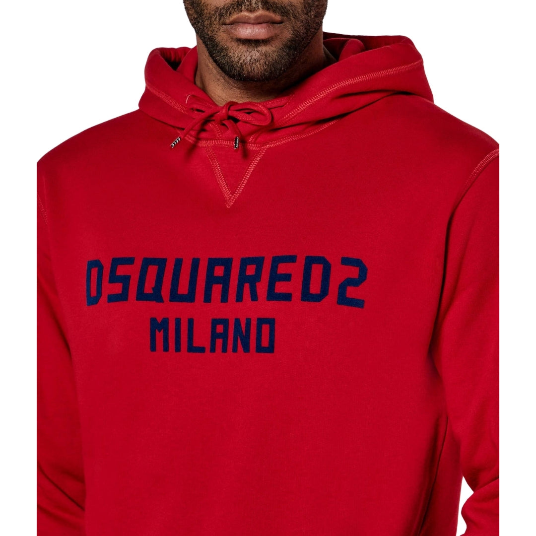 DSQUARED2 Milano Logo Cool Fit Red Hoodie M