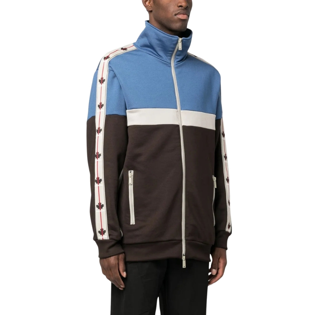 DSQUARED2 Maple Leaf Tape Blue Track Jacket M