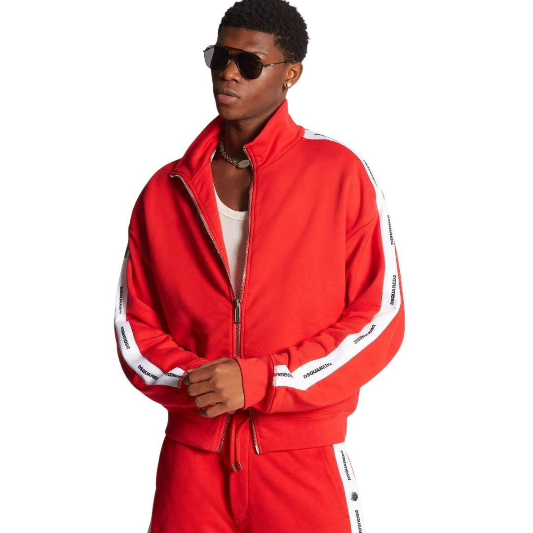 DSQUARED2 Logo Tape Red Track Jacket M
