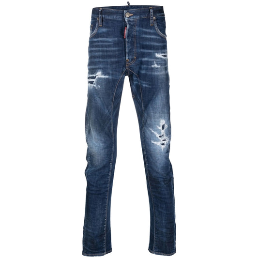 DSQUARED2 Tikdy Biker Jean Worn Reinforced Wash Blue Jeans W30