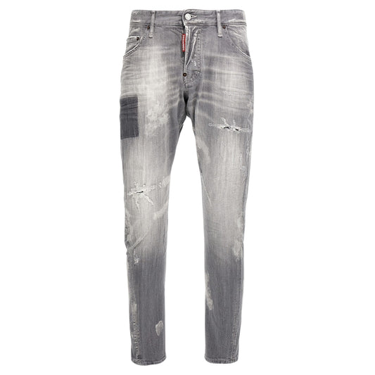 DSQUARED2 Sexy Twist Jeans Worn Faded Style Grey Jeans W28