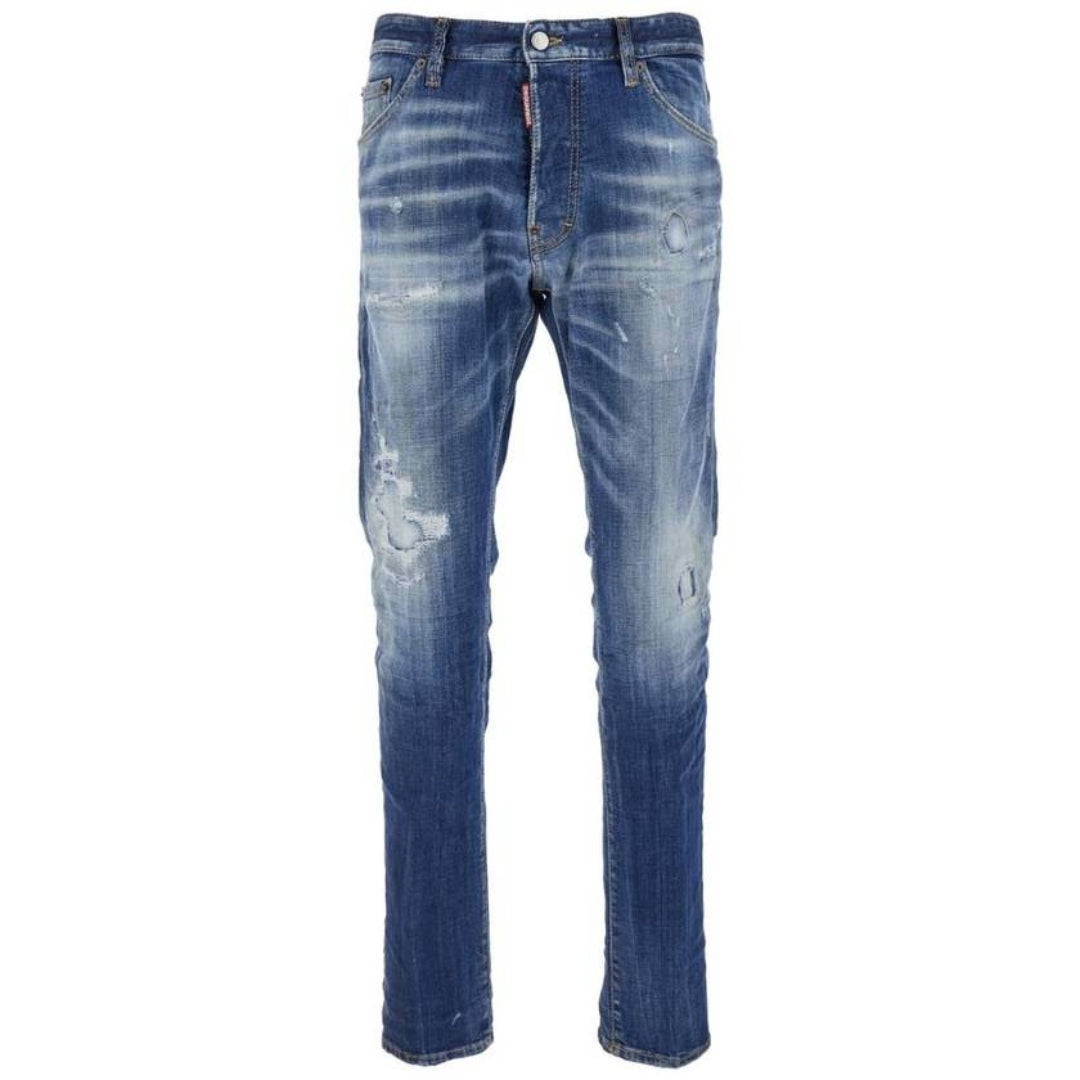 Dsquared2 Distressed Slim-Cut Jeans Navy Blue W32
