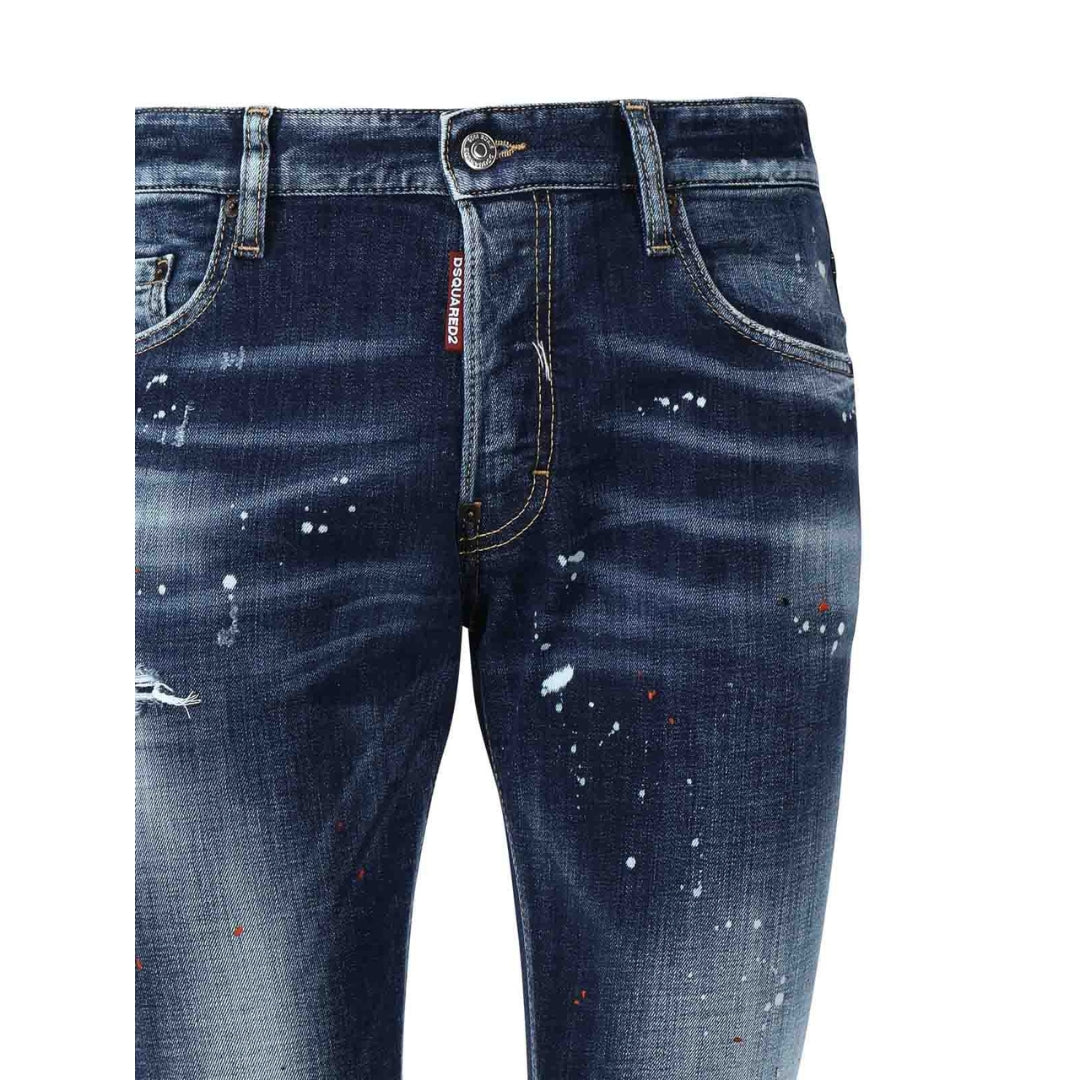 Dsquared2 Medium Easy Wash Skater Jeans Navy Blue W28