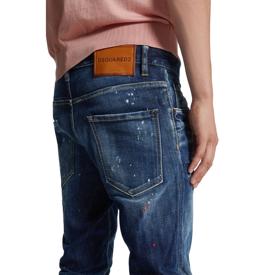 Dsquared2 Medium Easy Wash Skater Jeans Navy Blue W28