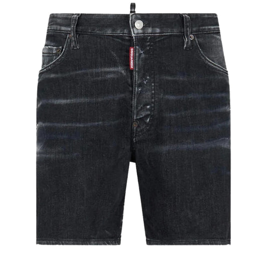 DSQUARED2 Black Faded Denim Shorts W34