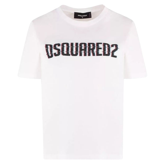 DSQUARED2 Logo Print Crew Neck White  T-Shirt S