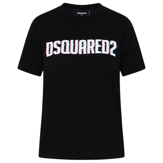 DSQUARED2 Logo Print Crew Neck Black  T-Shirt XXS