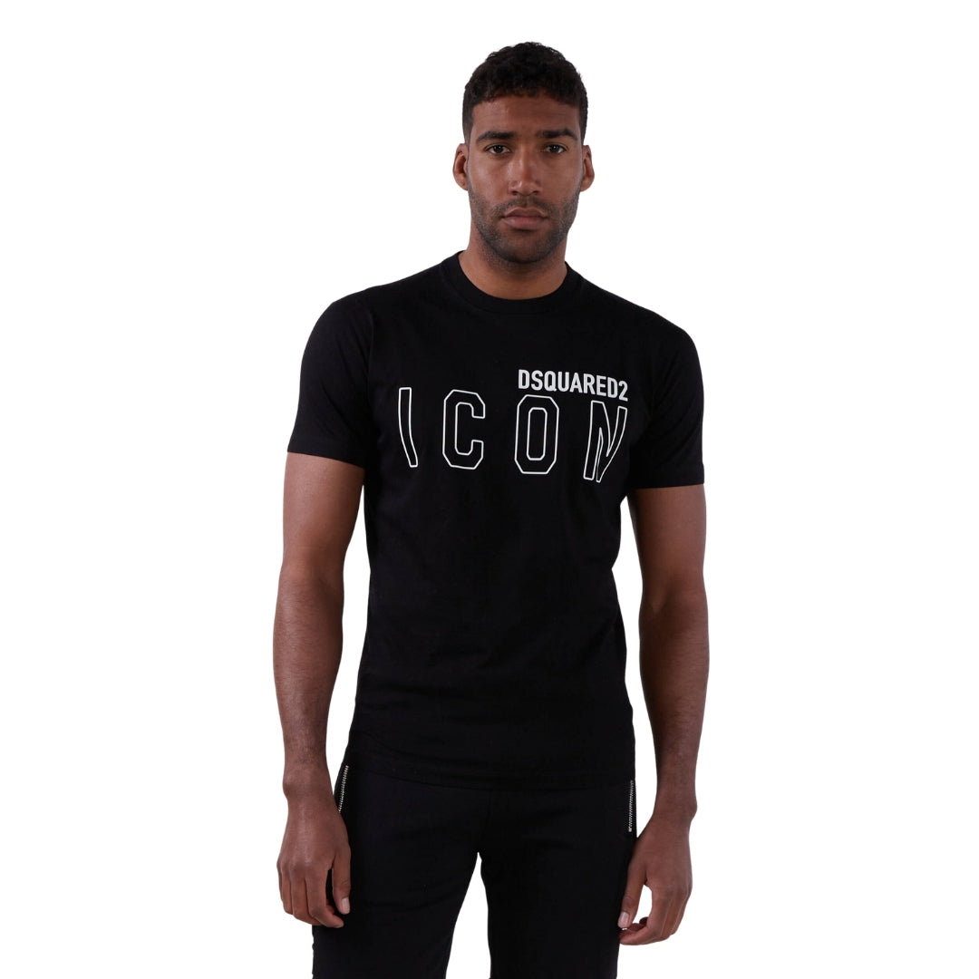 DSQUARED2 Icon Outline Logo Black  T-Shirt S