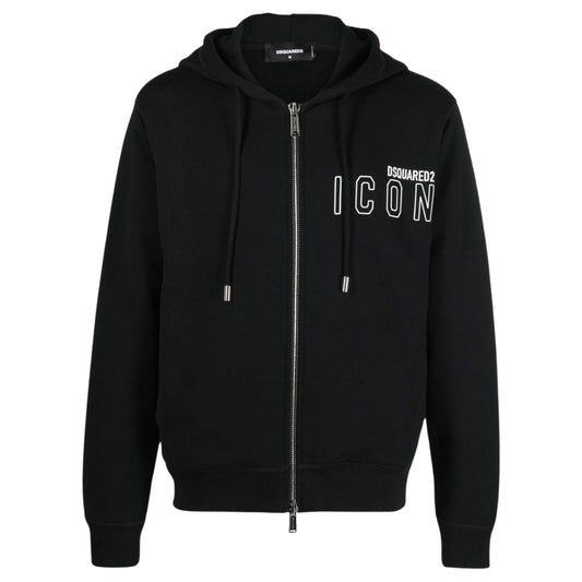 DSQUARED2 Icon Outline Logo Zip Black Hoodie S