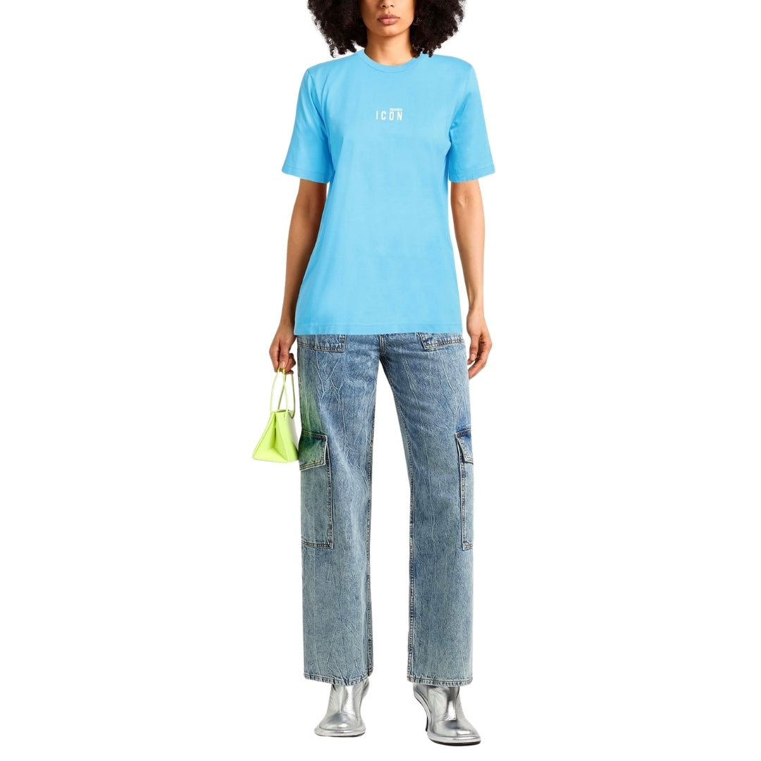 DSQUARED2 Icon Small Chest Logo Light Blue  T-Shirt XS