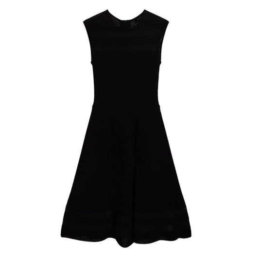 Ted Baker Saalli Knitted Black Skater Dress With Invisible Pane