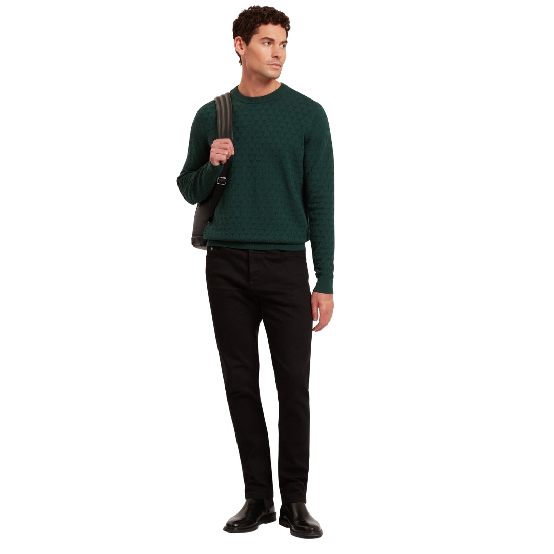 Ted Baker Sainsy T Stitch Dark Green Crew Neck Jumper