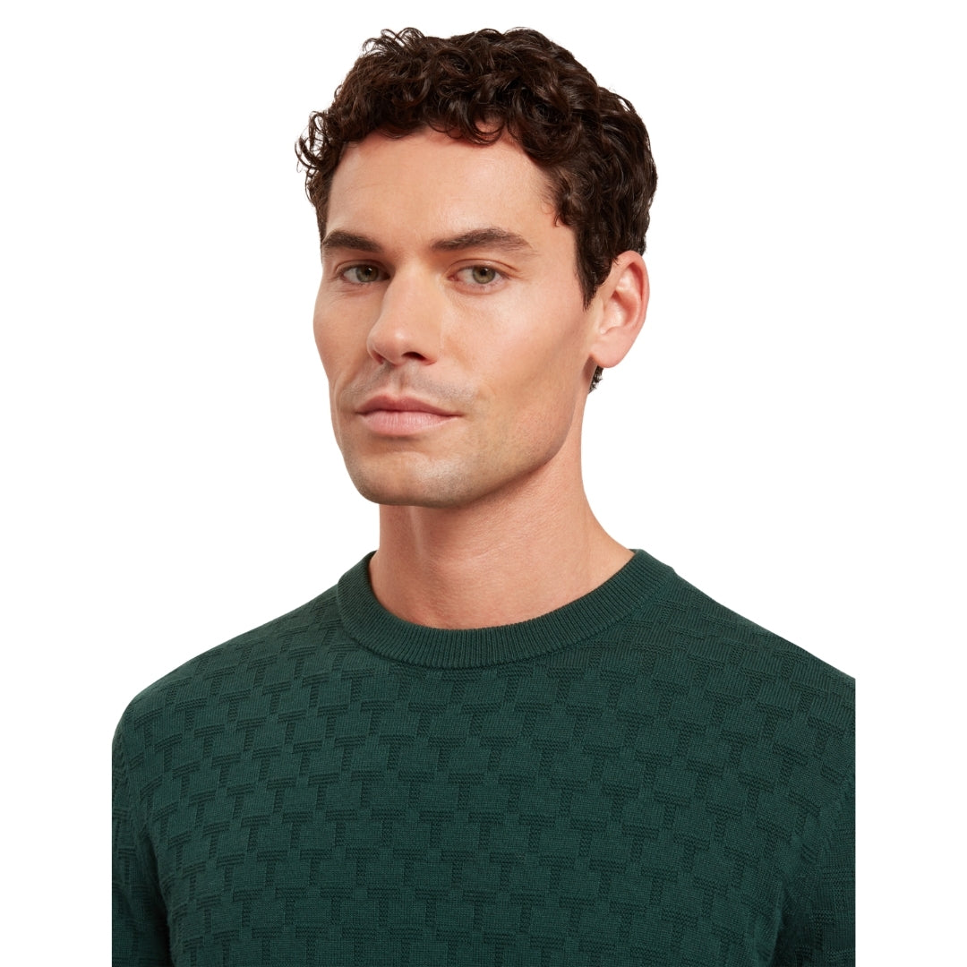 Ted Baker Sainsy T Stitch Dark Green Crew Neck Jumper