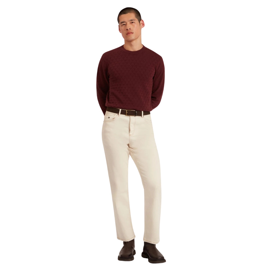 Ted Baker Sainsy T Stitch Crew Neck Maroon Jumper