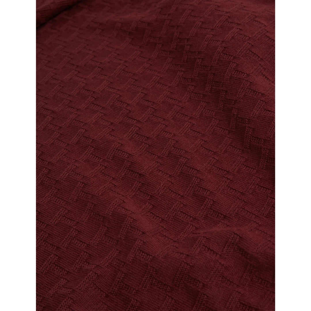 Ted Baker Sainsy T Stitch Crew Neck Maroon Jumper