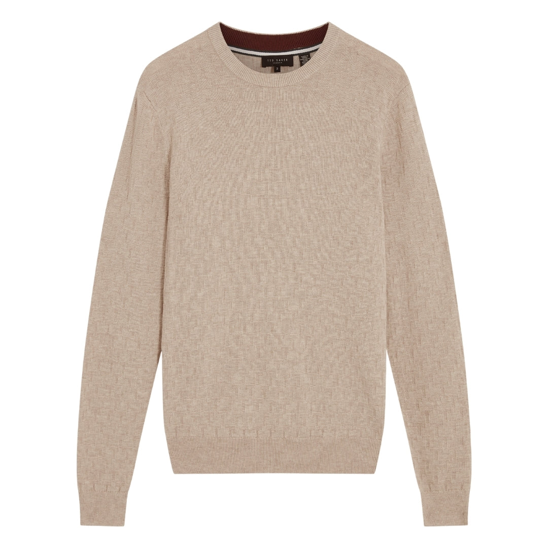 Ted Baker Sainsy T Stitch Crew Neck Natural Jumper