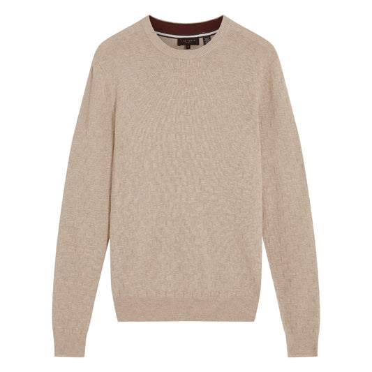 Ted Baker Sainsy T Stitch Crew Neck Natural Jumper
