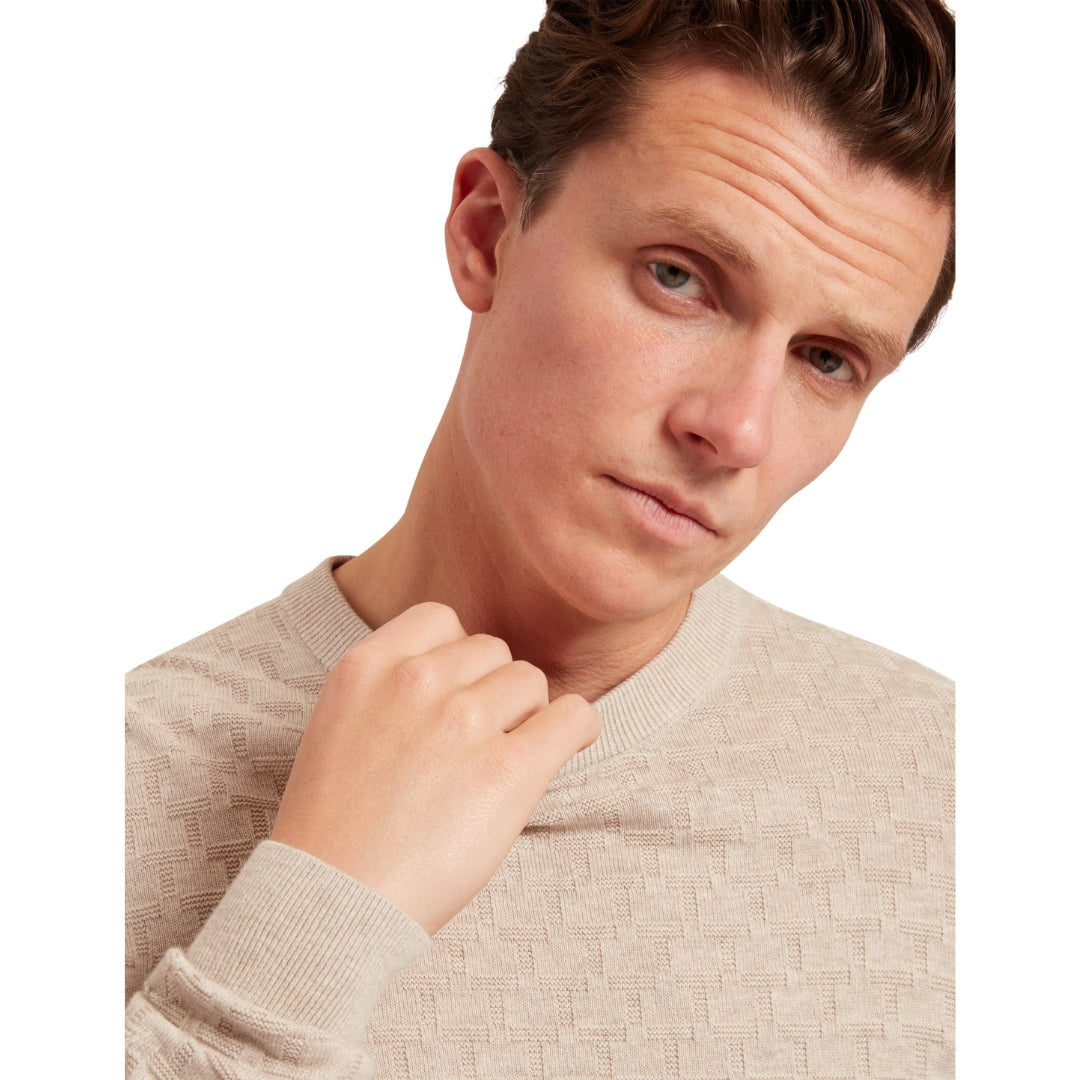 Ted Baker Sainsy T Stitch Crew Neck Natural Jumper