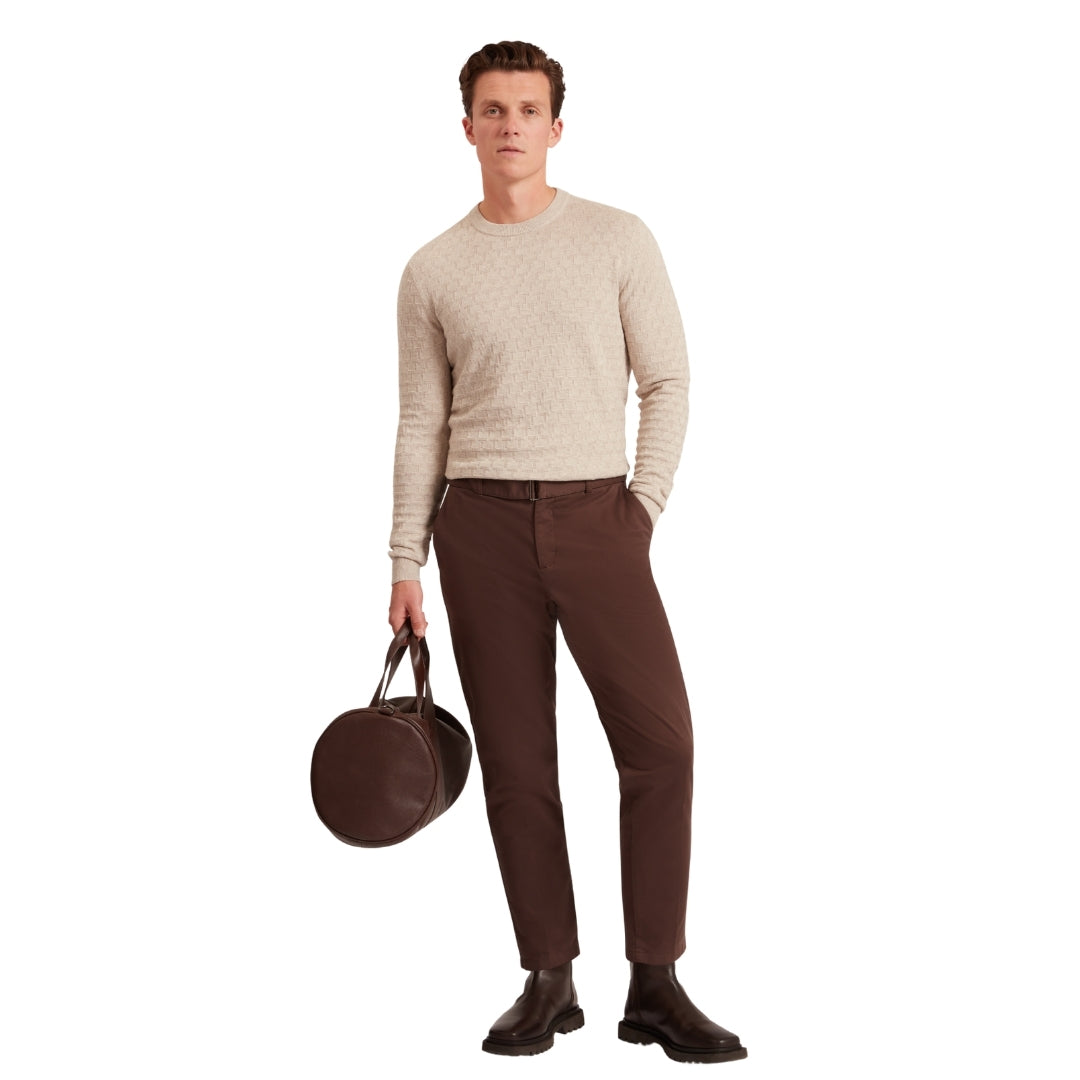 Ted Baker Sainsy T Stitch Crew Neck Natural Jumper