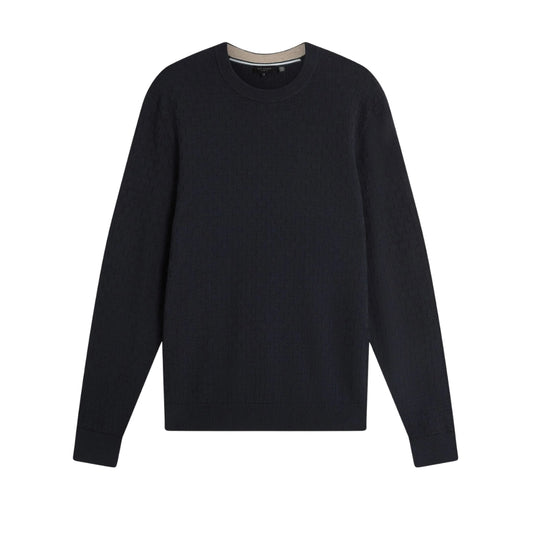 Ted Baker Sainsy T Stitch Navy Crew Neck Jumper