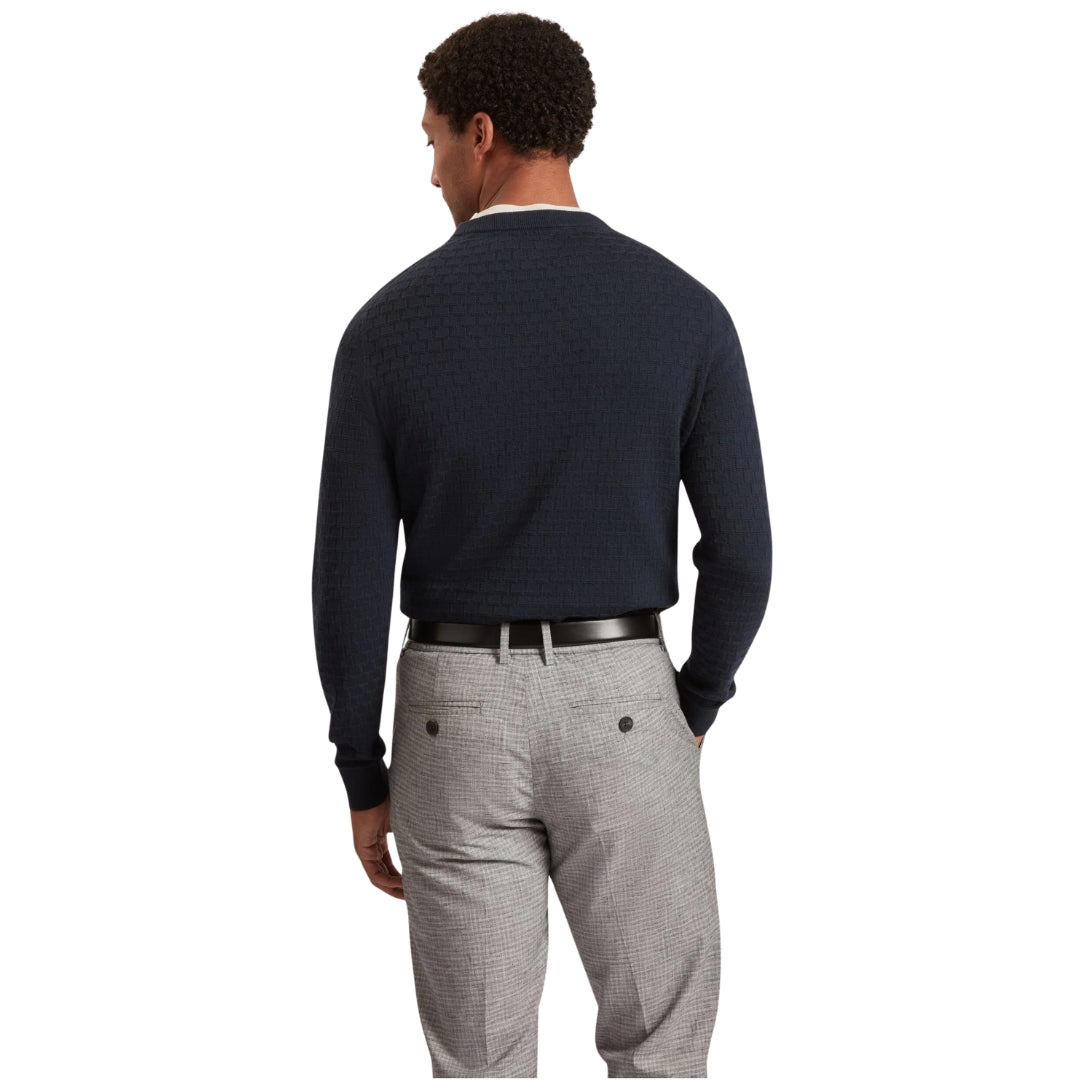 Ted Baker Sainsy T Stitch Navy Crew Neck Jumper