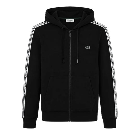 Lacoste Branded Tape Zull Zip Black Hoodie M