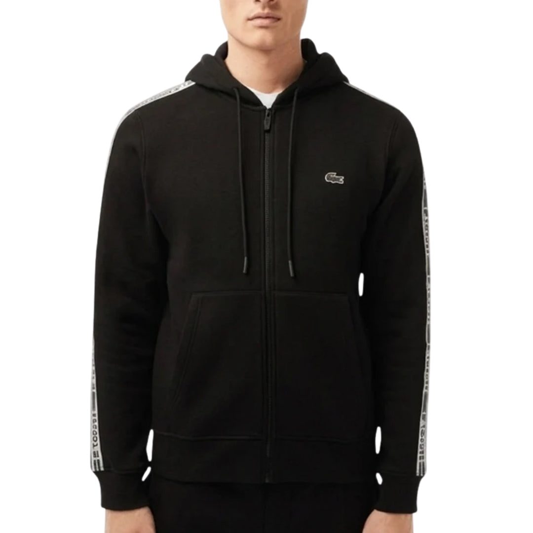 Lacoste Branded Tape Zull Zip Black Hoodie M