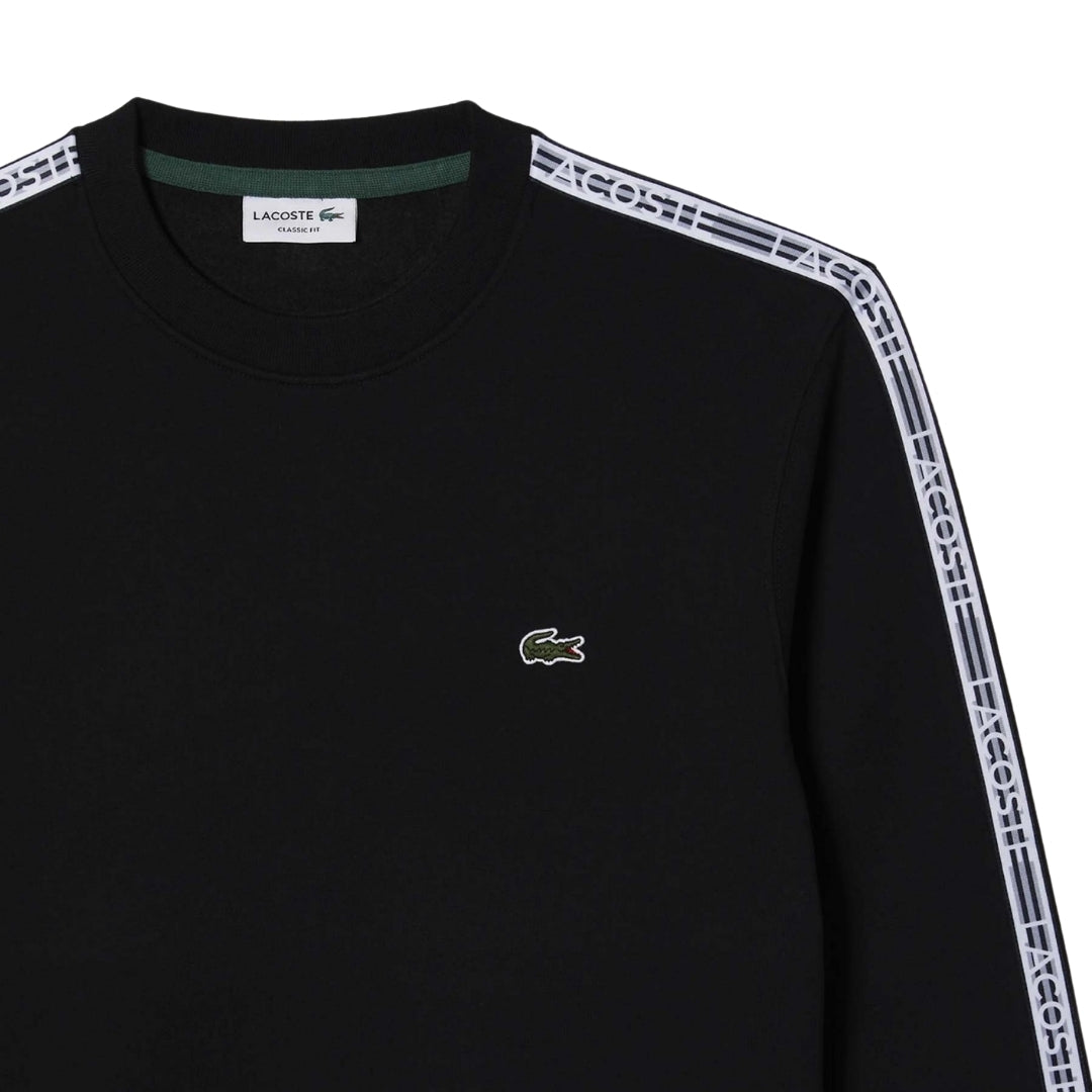 Lacoste Branded Tape Crewneck Black Jumper M