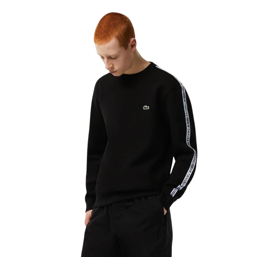 Lacoste Branded Tape Crewneck Black Jumper M