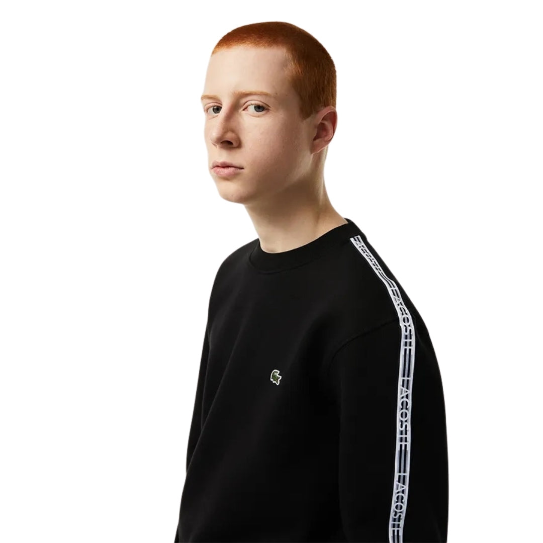Lacoste Branded Tape Crewneck Black Jumper M