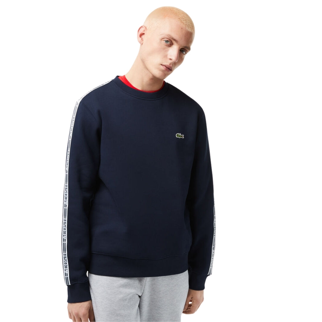 Lacoste Branded Tape Crewneck Navy Blue Jumper M