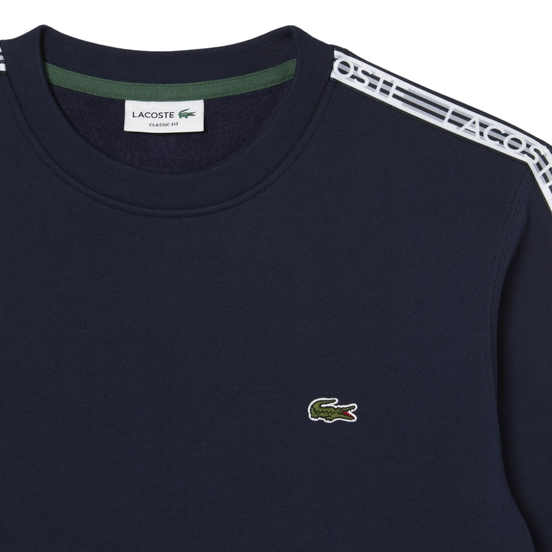 Lacoste Branded Tape Crewneck Navy Blue Jumper M