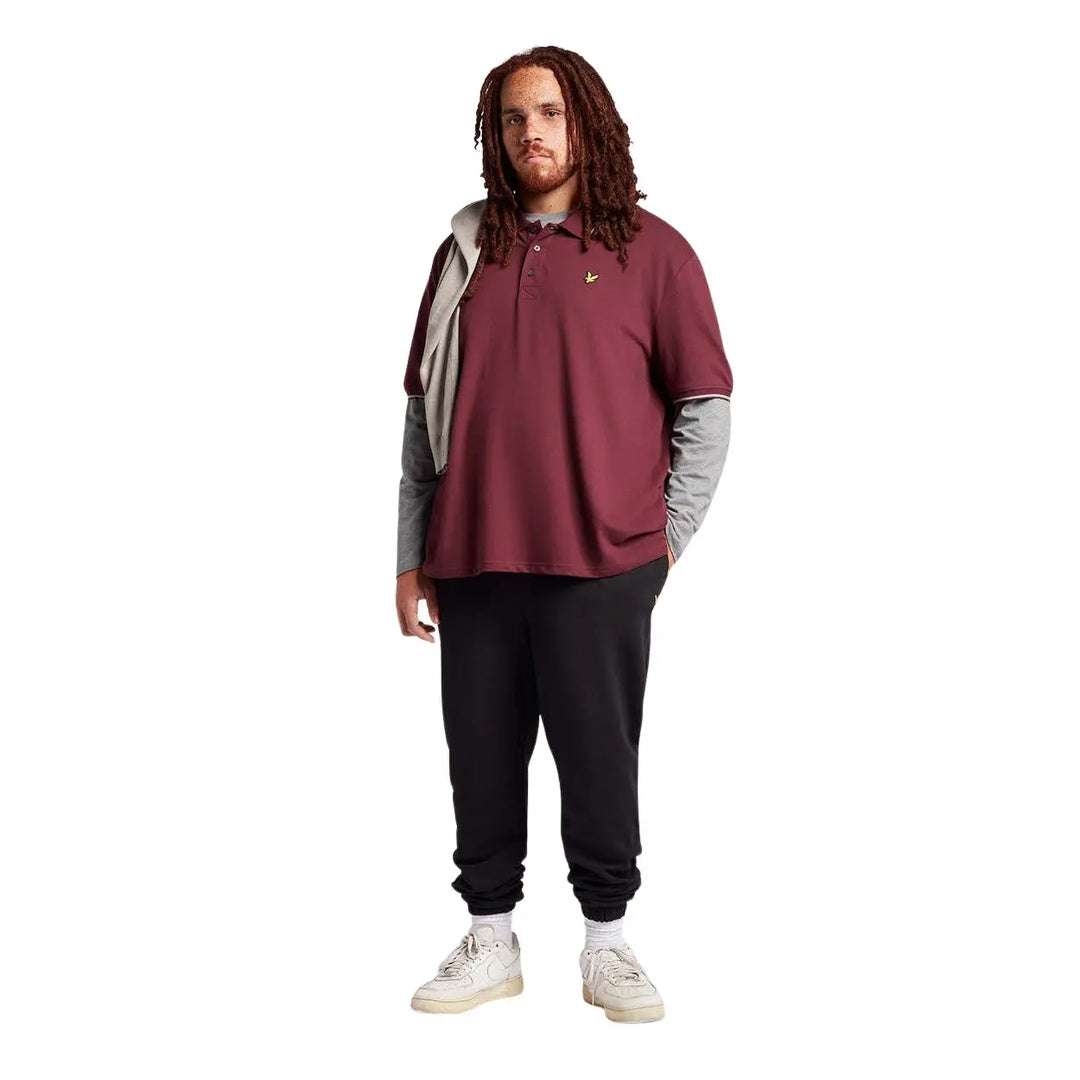 Lyle & Scott Tipped Big & Tall Burgundy Polo Shirt