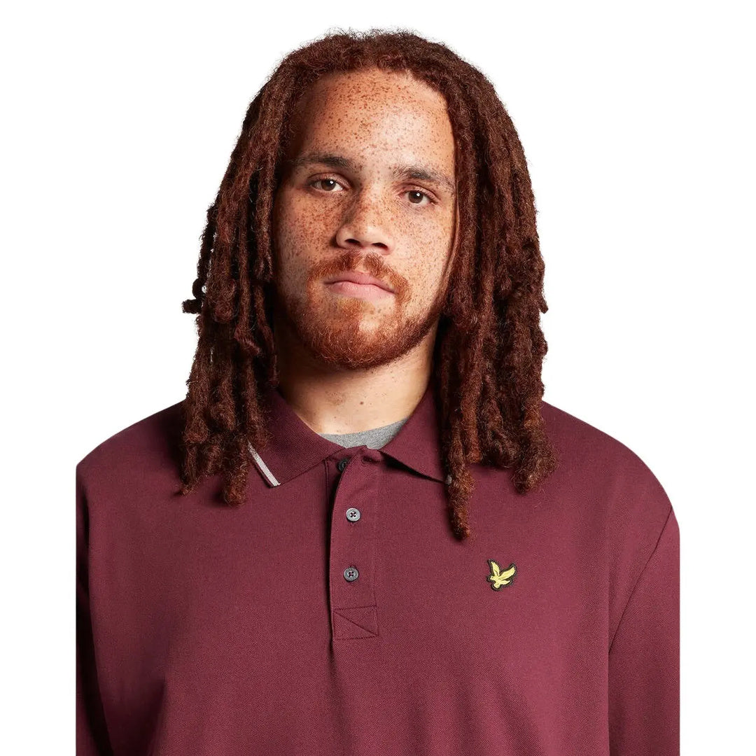 Lyle & Scott Tipped Big & Tall Burgundy Polo Shirt