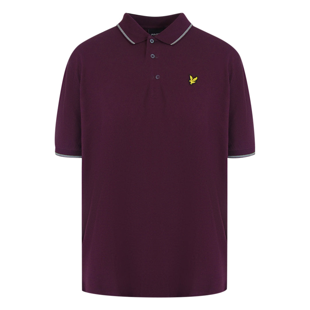 Lyle & Scott Tipped Polo Shirt Burgundy XL