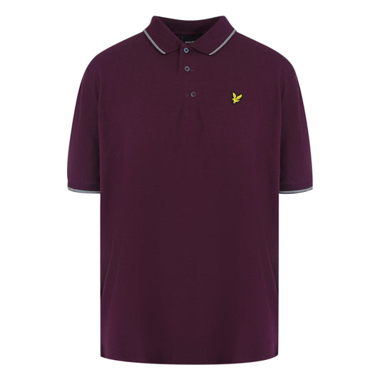 Lyle & Scott Tipped Polo Shirt Burgundy XL