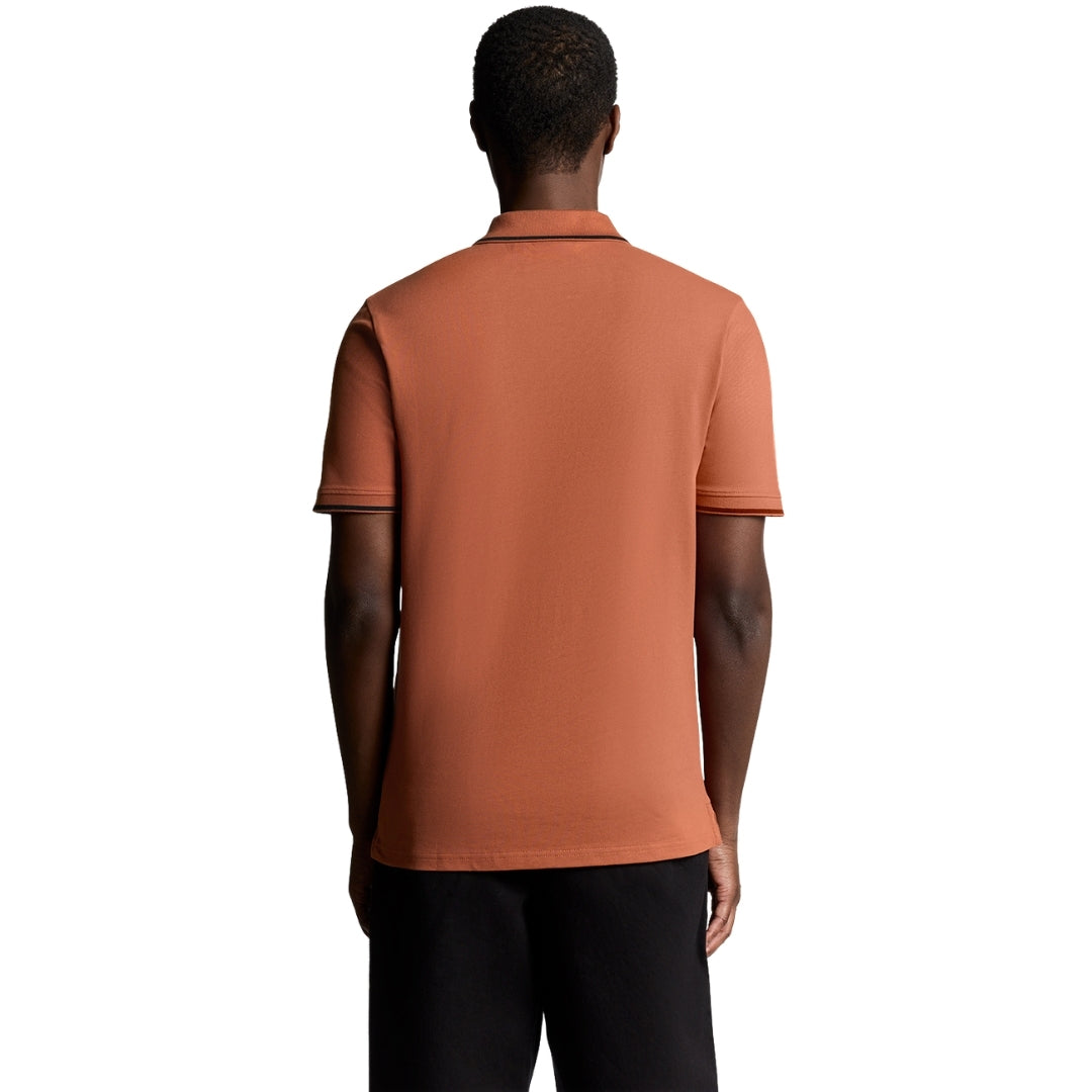 Lyle & Scott Brown Tipped Polo Shirt XS