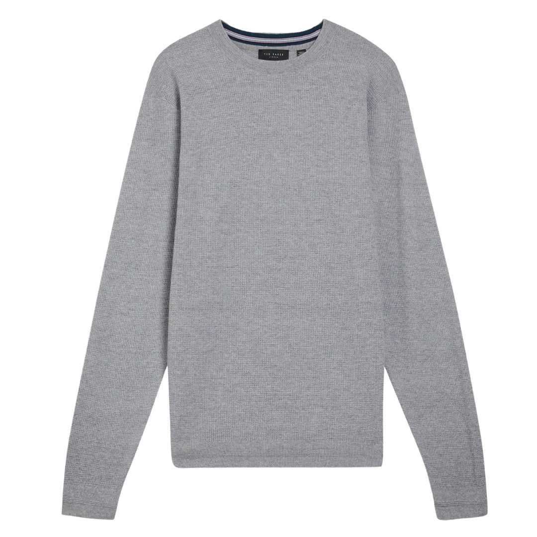 Ted Baker Staylay Textured Crew Neck Grey Marl Jumper