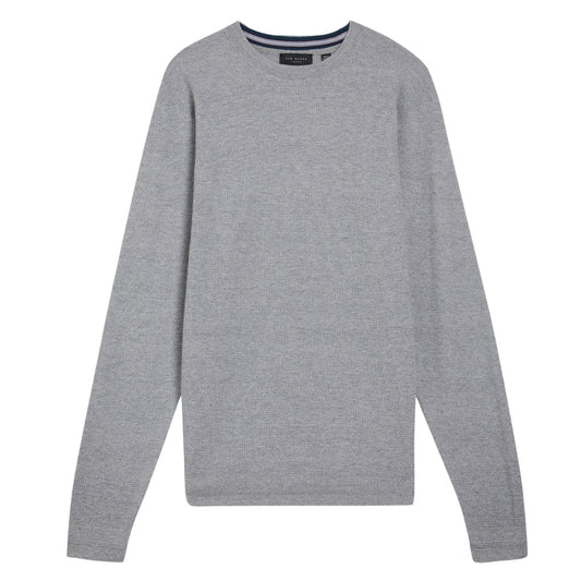 Ted Baker Staylay Textured Crew Neck Grey Marl Jumper