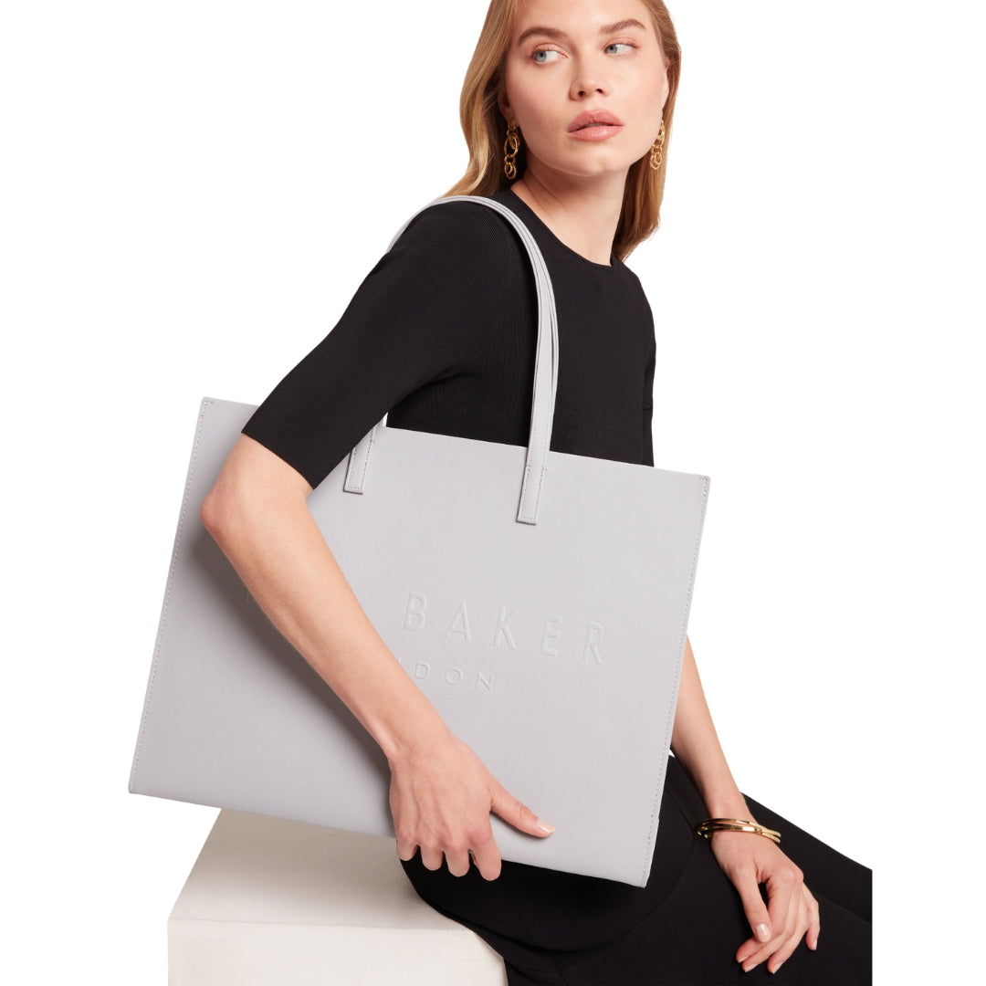 Ted Baker Sukicon Crosshatch East West Light Grey Icon Bag
