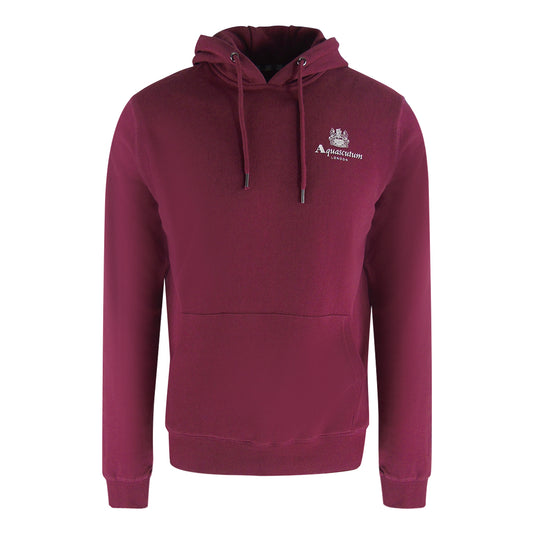 Aquascutum Active Small Logo Burgundy Hoodie