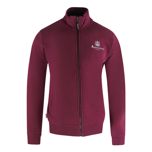 Aquascutum Active Zip Up Burgundy Sweatshirt