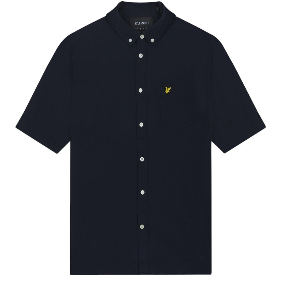 Lyle Scott Short Sleeve Dark Navy Oxford Shirt