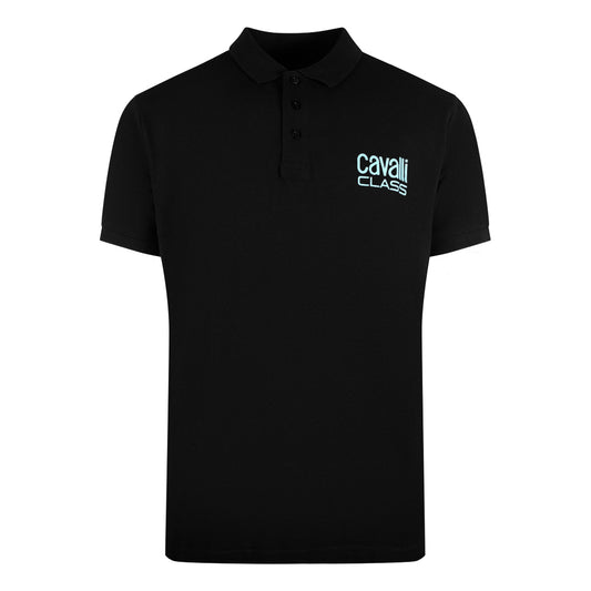 Cavalli Class Bold Logo Black Polo Shirt