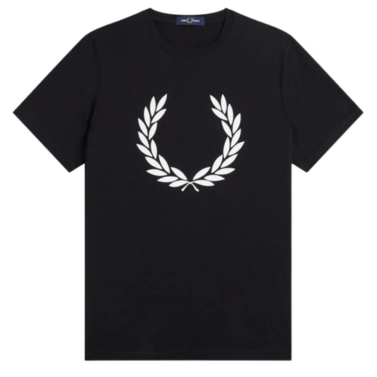 Fred Perry Laurel Wreath Print Kids Black T-Shirt