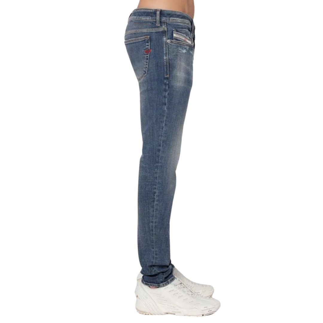 Diesel 1979 Sleenker Plain Blue Denim Jeans W32 L32 / 32L