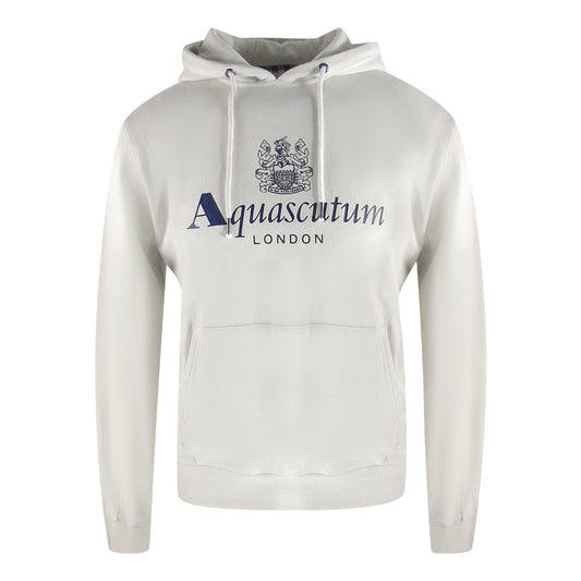 Aquascutum Active Bold Logo White Hoodie