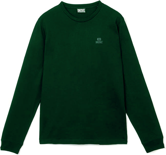 Diesel Small Monotone Logo Long Sleeve Green T-Shirt