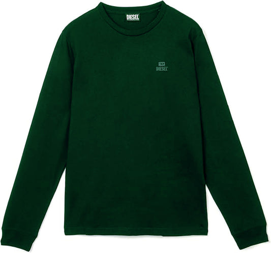 Diesel Small Monotone Logo Long Sleeve Green T-Shirt