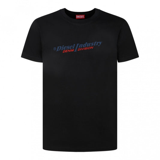 Diesel Industry Denim Logo Black T-Shirt